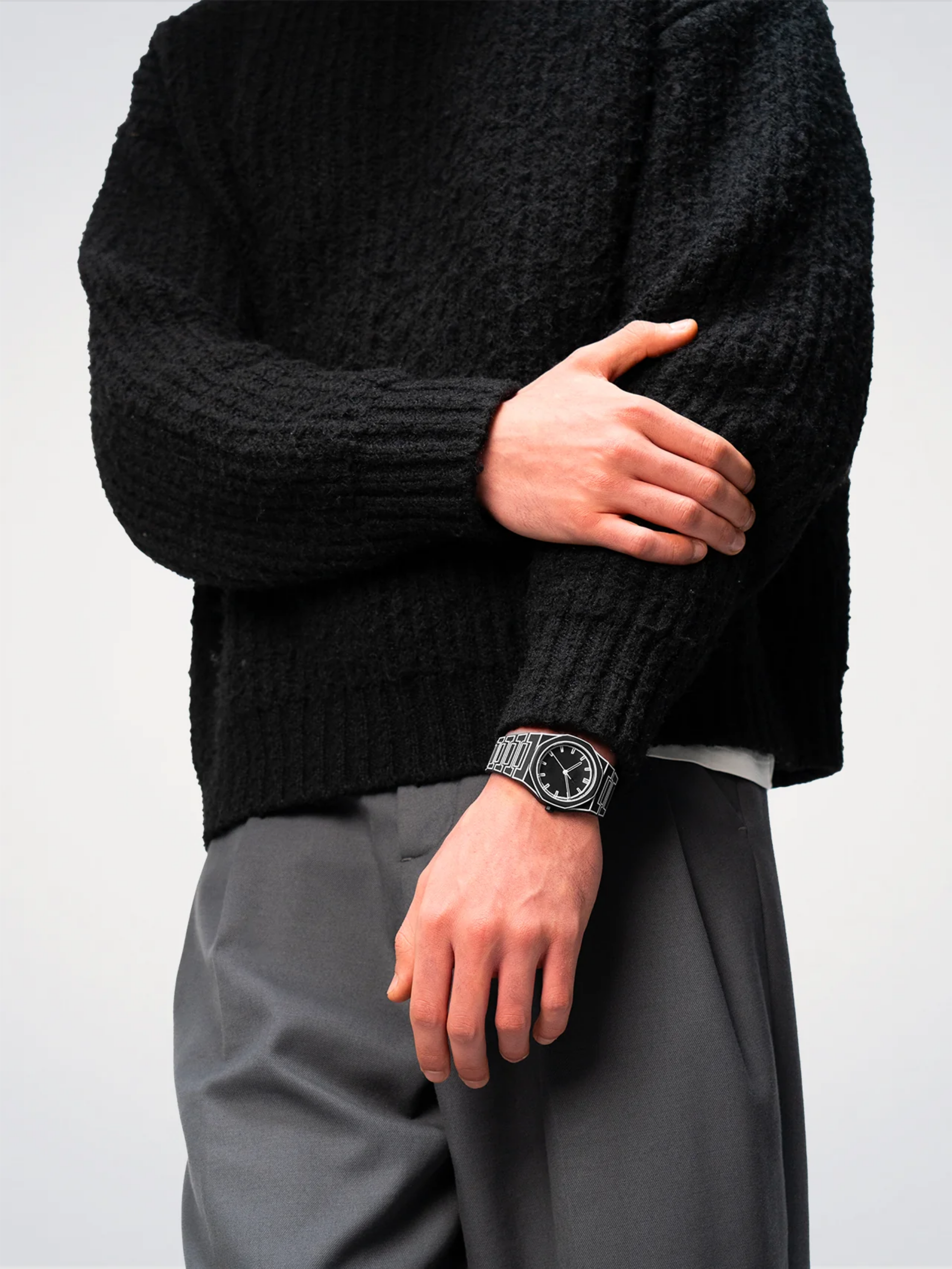 Roman Black Sketch Watch