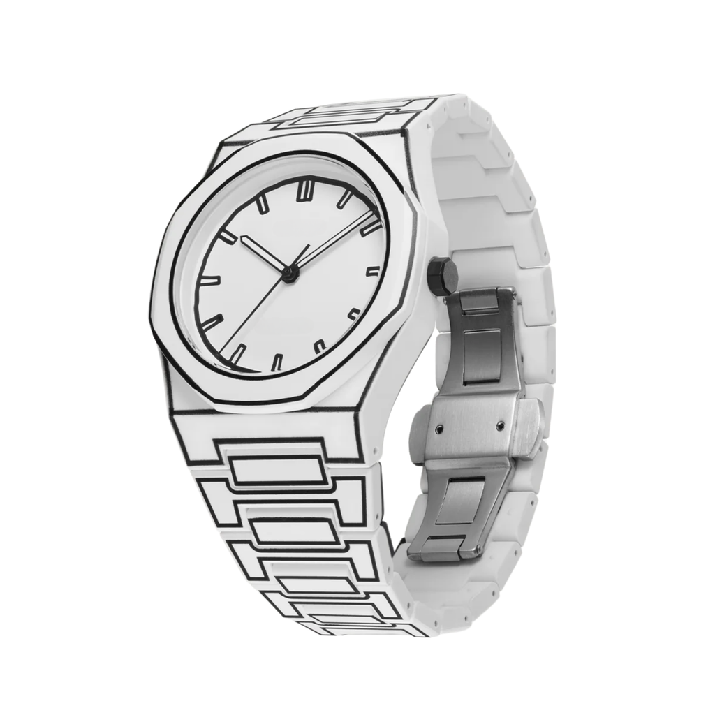 Roman White Sketch Watch