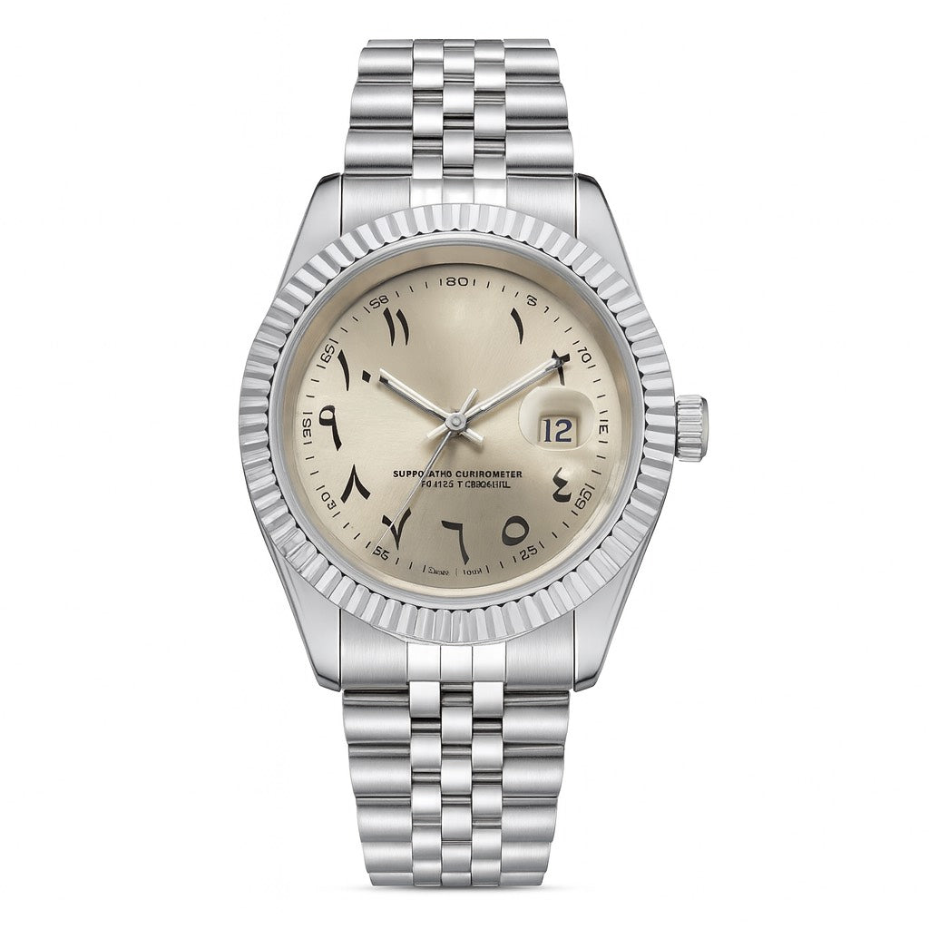 Arabic Steel Champagne Gold Watch